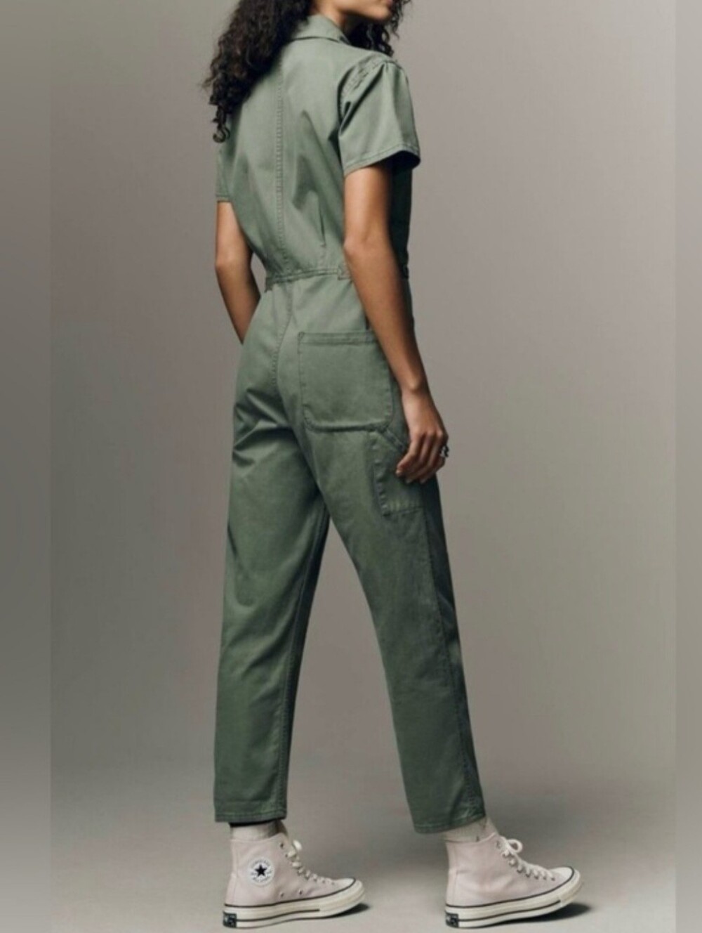 Pistola Grover Field Jumpsuit Sagebrush Green Coveralls Womens M 100% Cotton